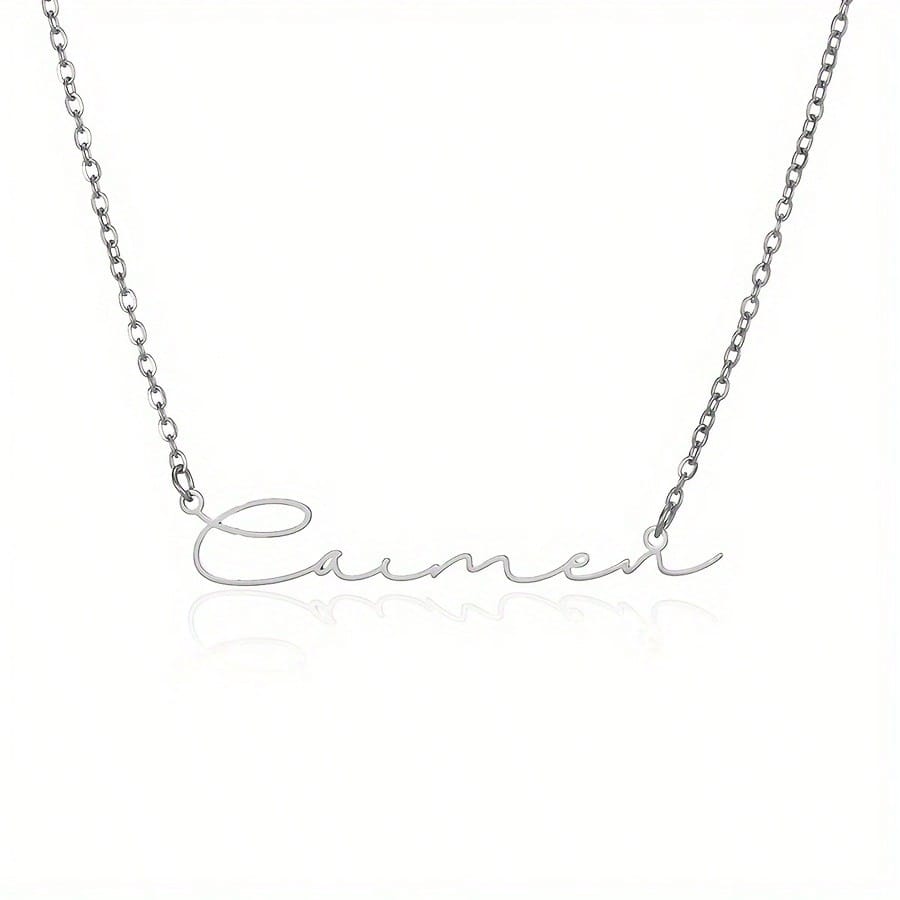 Personalized Custom Signature Fine Chain Necklace DIY Custom Letter Brand Jewelry Birthday Gift Mother's Day Gifts,Gold,Stylish,Vintage,Simple,Unisex,Individual Dressing, For Her, Unique Gift, Aesthe