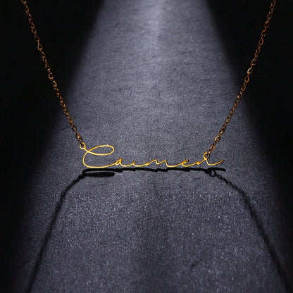 Personalized Custom Signature Fine Chain Necklace DIY Custom Letter Brand Jewelry Birthday Gift Mother's Day Gifts,Gold,Stylish,Vintage,Simple,Unisex,Individual Dressing, For Her, Unique Gift, Aesthe