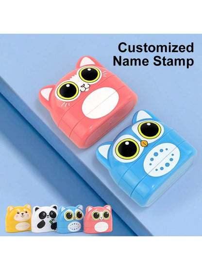 Personalized Dual-Color Stamp Set, Black & White Ink- Custom Name Stamps For Clothes, Shoes, Lunchboxes, Backpacks- Waterproof, Ideal For School And Office Stationery, Ornamental, Multi-Functional