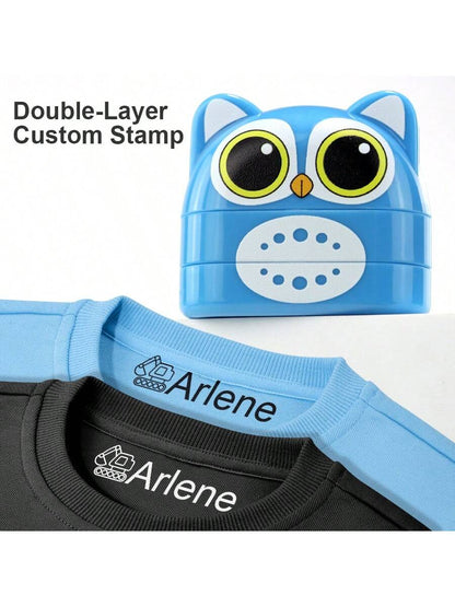 Personalized Dual-Color Stamp Set, Black & White Ink- Custom Name Stamps For Clothes, Shoes, Lunchboxes, Backpacks- Waterproof, Ideal For School And Office Stationery, Ornamental, Multi-Functional