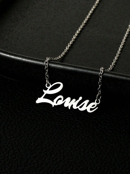 Personalized Jewelry Name Necklace, Stainless Steel Gold Color Customizable Font Letter Chain, Suitable For Boy And Girl, Unique & Ideal Gift For Girlfriend, Mom, Family, Friend, Daughter, Anniversary
