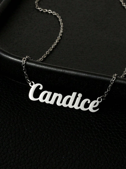 Personalized Jewelry Name Necklace, Stainless Steel Gold Color Customizable Font Letter Chain, Suitable For Boy And Girl, Unique & Ideal Gift For Girlfriend, Mom, Family, Friend, Daughter, Anniversary