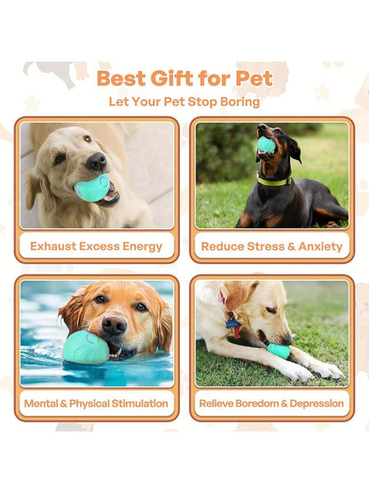 Pet Electric Toy, Smart Bouncing Ball, Intelligent Jumping Rolling Interactive Dog Toy Ball, Durable Exercise Activation Automatic Rolling Ball Toy, Suitable For Small/Medium/Large Dogs, USB Rechargea