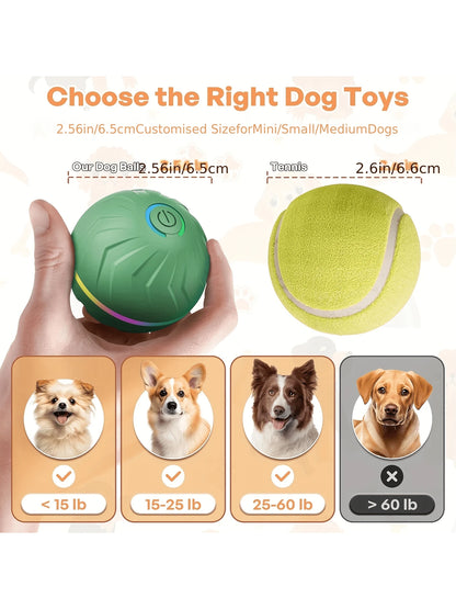 Pet Electric Toy, Smart Bouncing Ball, Intelligent Jumping Rolling Interactive Dog Toy Ball, Durable Exercise Activation Automatic Rolling Ball Toy, Suitable For Small/Medium/Large Dogs, USB Rechargea
