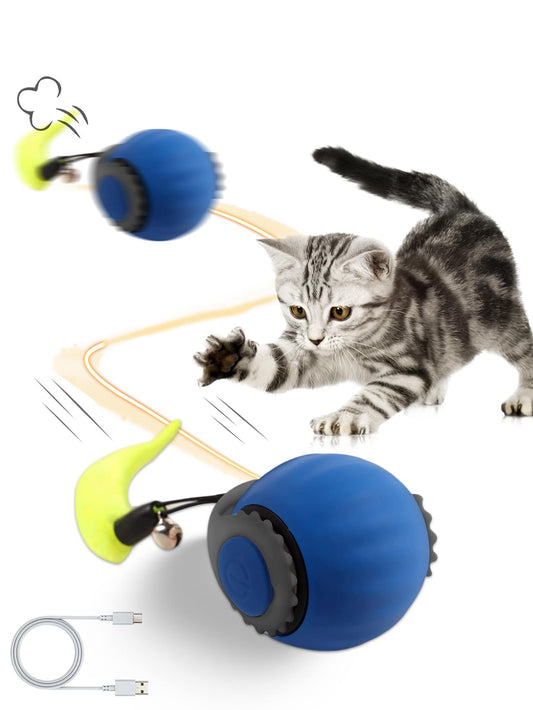 Pet Interactive Gravity Rolling Ball Toy, Automatic Electric Cat Toy, Smart Ball For Kitten Play And Leisure, Electric Cat Interactive Plush Cat & Dog Toy, Smart Obstacle Avoidance Ball Cat Training C