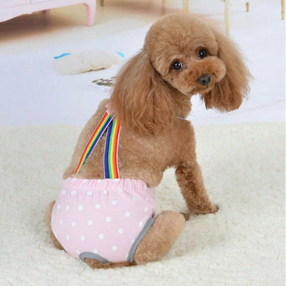 Pet Polka Dot Period Pants- Reusable Dog Sanitary Pants For Heat Cycle