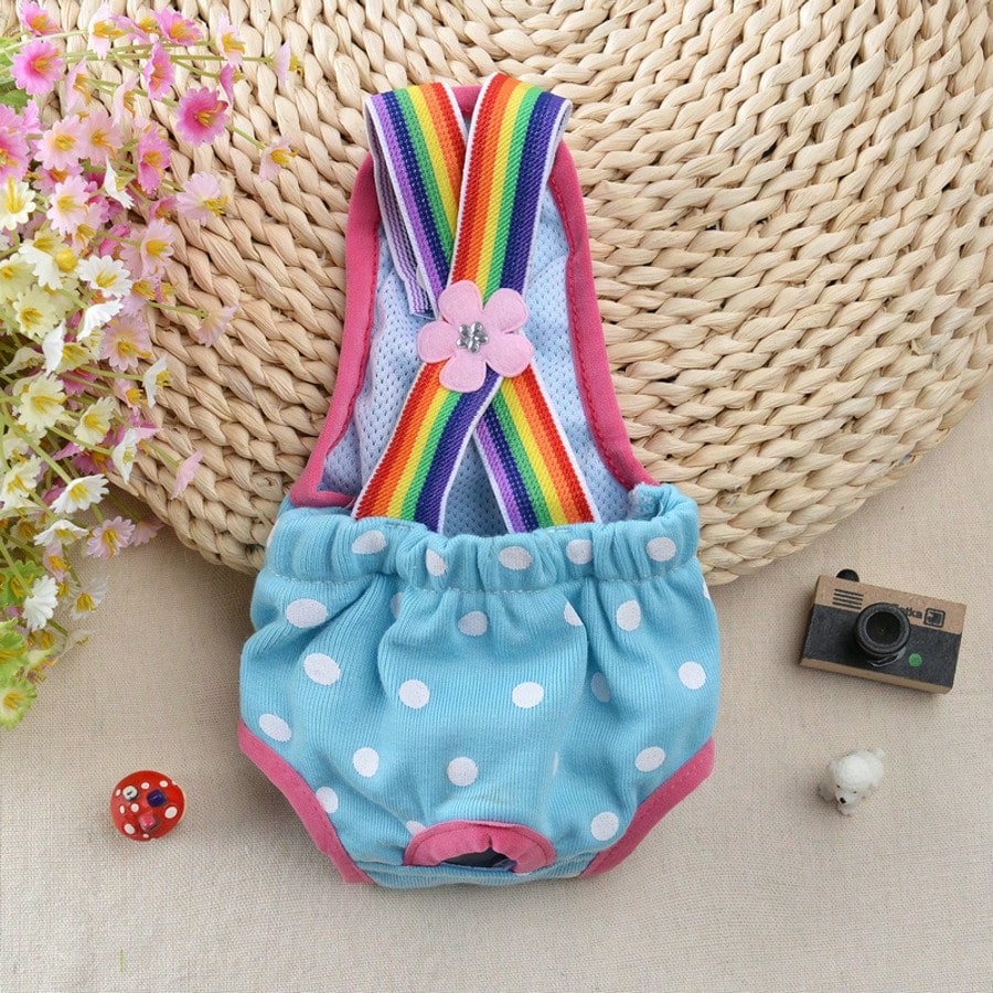 Pet Polka Dot Period Pants- Reusable Dog Sanitary Pants For Heat Cycle