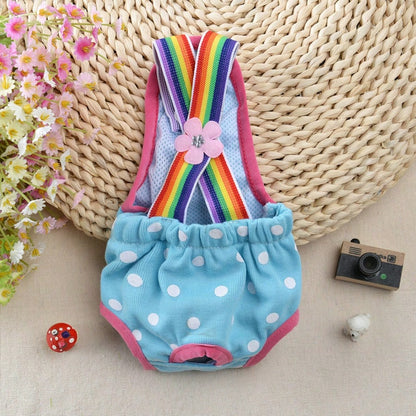 Pet Polka Dot Period Pants- Reusable Dog Sanitary Pants For Heat Cycle