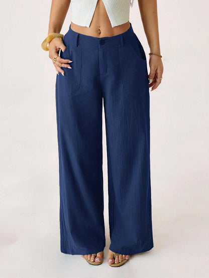 PETITE 100% Washed Cotton Low Waist Straight Pants Linen Pants For Women Loose Pants For Women Wide Leg Summer Pants Women Wide Leg Pants,Petite Women