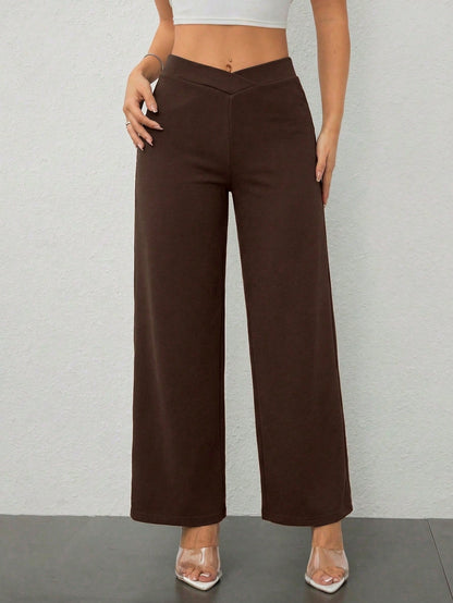 PETITE Women's Casual Elegant Waist Cross Fit Straight Pants,Petite Women