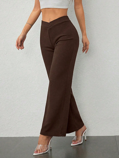PETITE Women's Casual Elegant Waist Cross Fit Straight Pants,Petite Women