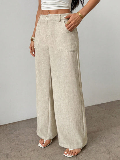 PETITE Women's Low Waist Pocket Button Zipper Straight Leg Pants Vacation Khaki Autumn Casual,Petite Women Vacation Vacation Vacation Vacation