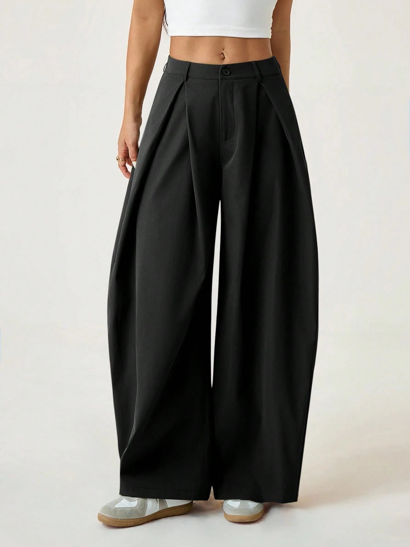 PETITE Women's Summer Vintage Casual Hippie Street Oversized Blue Striped Textured Wide Leg Pants,Petite Women