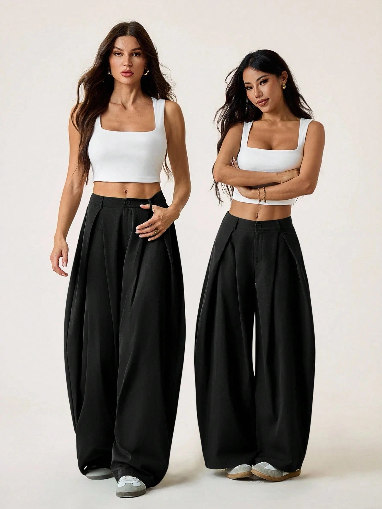 PETITE Women's Summer Vintage Casual Hippie Street Oversized Blue Striped Textured Wide Leg Pants,Petite Women