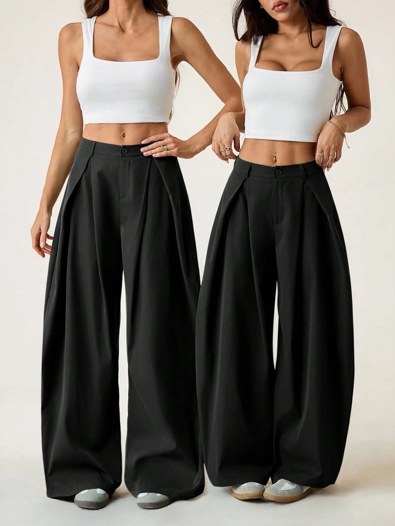 PETITE Women's Summer Vintage Casual Hippie Street Oversized Blue Striped Textured Wide Leg Pants,Petite Women