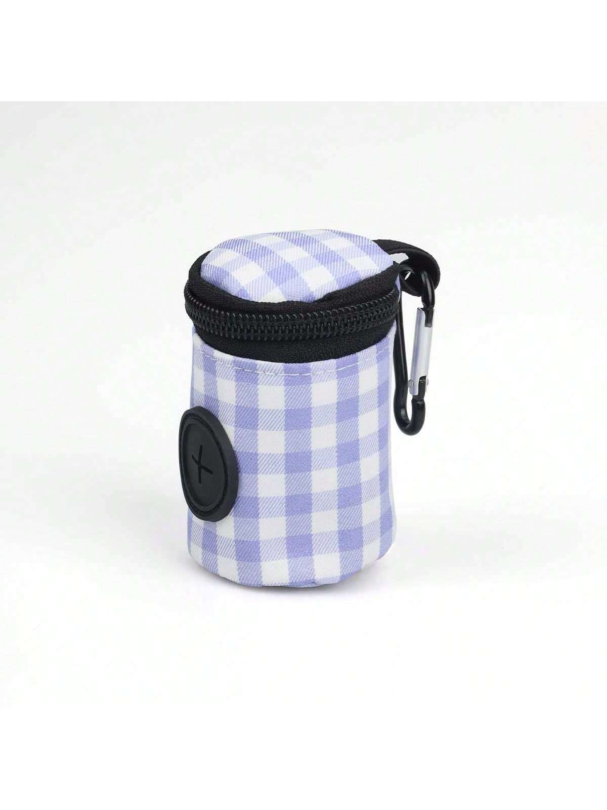 PETSIN 1pc Outdoor Dog Walking Poop Bag Holder, Fashionable Plaid Pet Waste Bag, Durable Polyester Material Dispenser Bag, Pet Excrement Bag, Ideal Outdoor Tool For Pet Owners