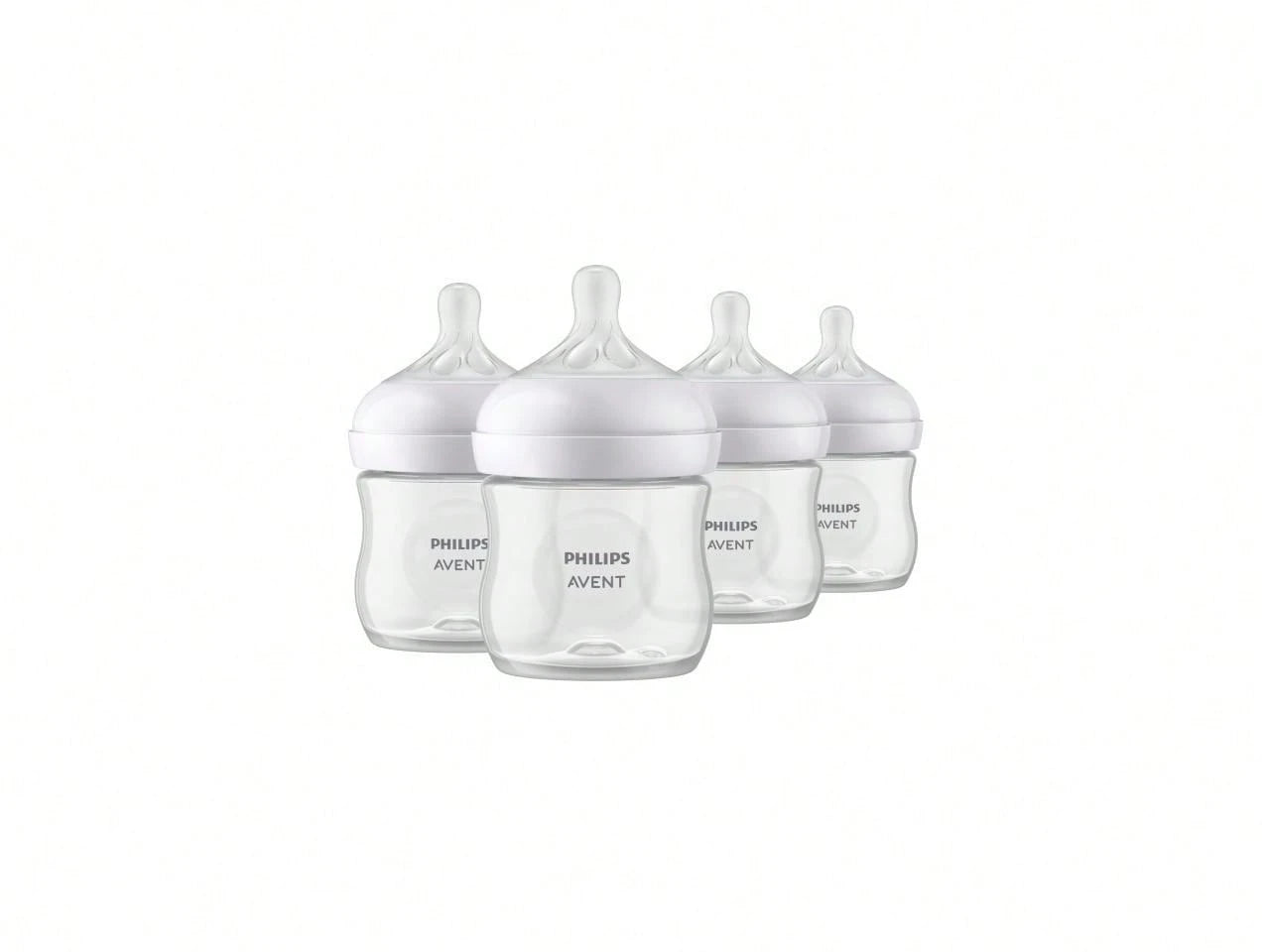 Philips Avent Natural Baby Bottles With Natural Response Nipples (Slow Flow, Flow 2), 4oz, 4-Pack, SCY900/04