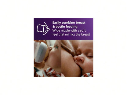 Philips Avent Natural Baby Bottles With Natural Response Nipples (Slow Flow, Flow 2), 4oz, 4-Pack, SCY900/04