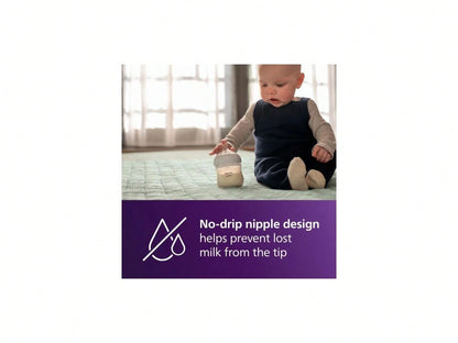 Philips Avent Natural Baby Bottles With Natural Response Nipples (Slow Flow, Flow 2), 4oz, 4-Pack, SCY900/04