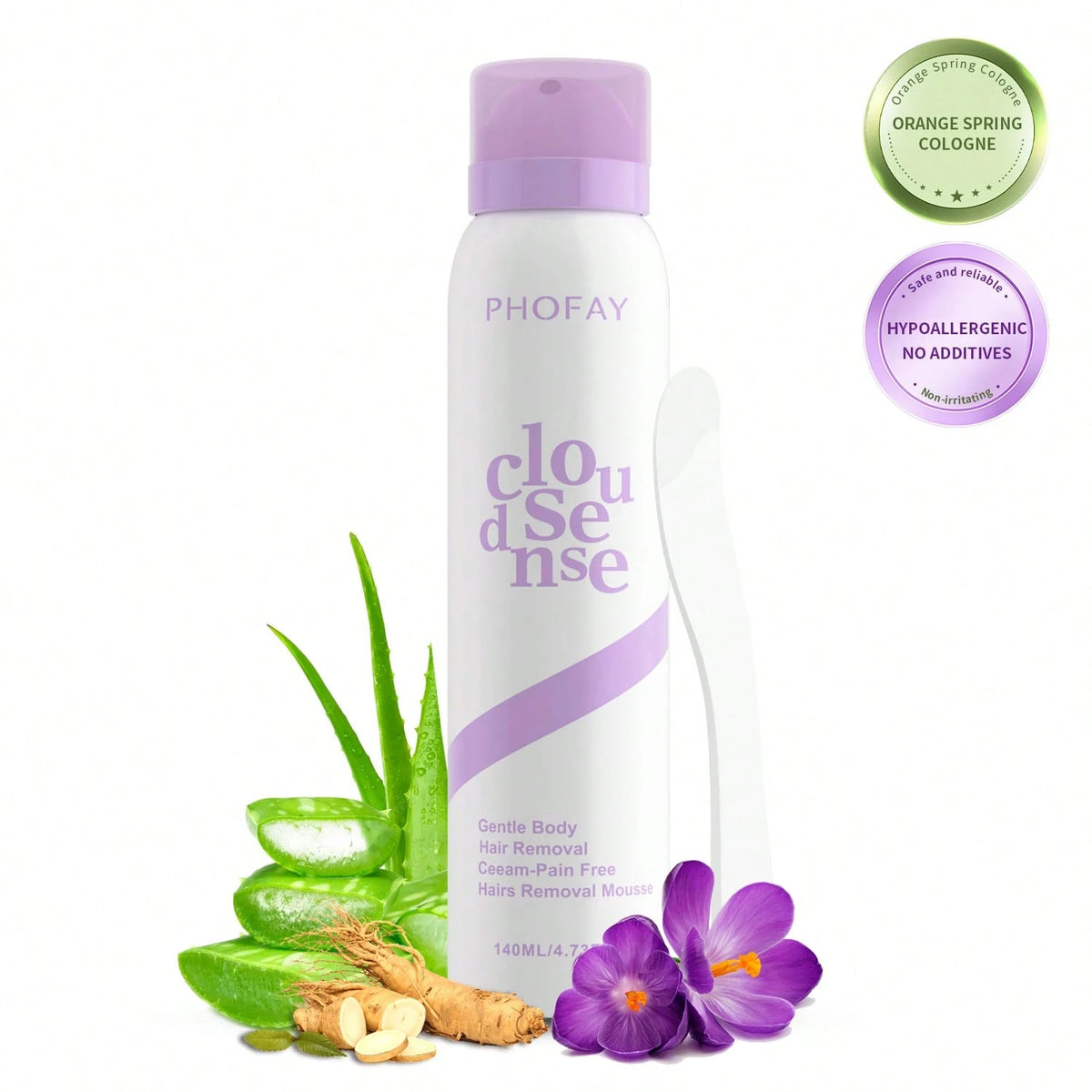 PHOFAY Body Spray Hair Remover, Hands-Free Applicator Hair Removal Spray With Moroccan Argan Oil And Orange Blossom For Body, 5Oz