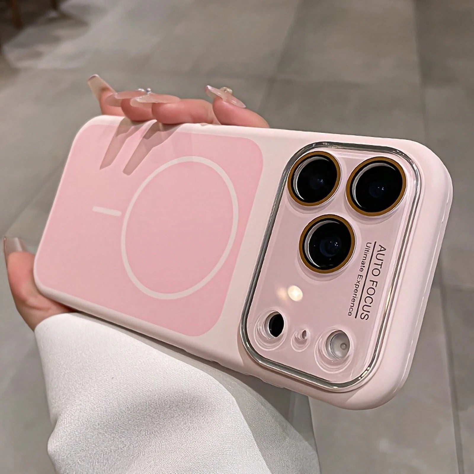 Phone Case- Luxurious Two-Tone Leather-Feel Liquid Silicone Magnetic Wireless Charging Phone Case, Compatible With 17Promax 17Pro 17 16 15 14 Pro Max Solid Color Glass Lens Protective Case Best Gifts