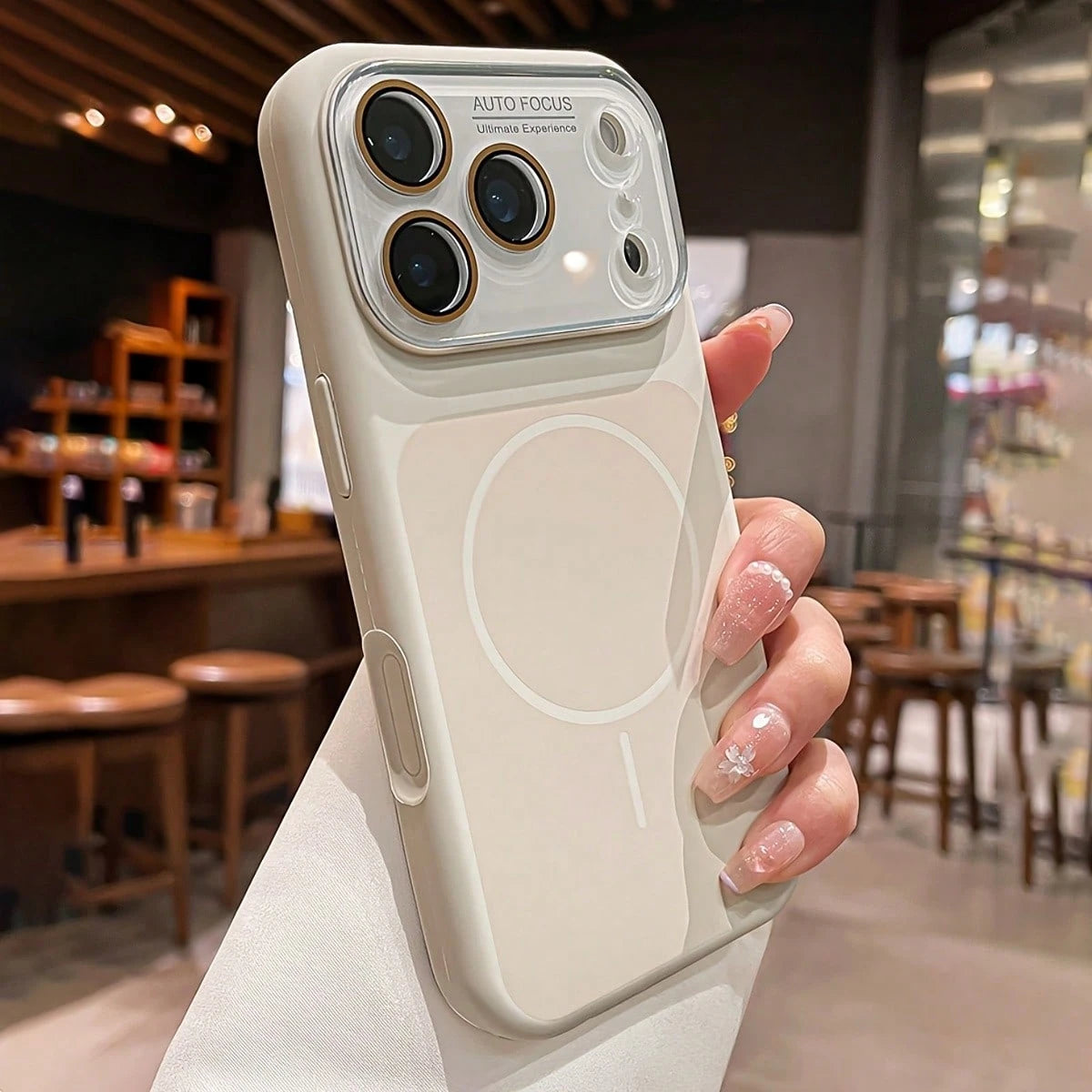 Phone Case- Luxurious Two-Tone Leather-Feel Liquid Silicone Magnetic Wireless Charging Phone Case, Compatible With 17Promax 17Pro 17 16 15 14 Pro Max Solid Color Glass Lens Protective Case Best Gifts
