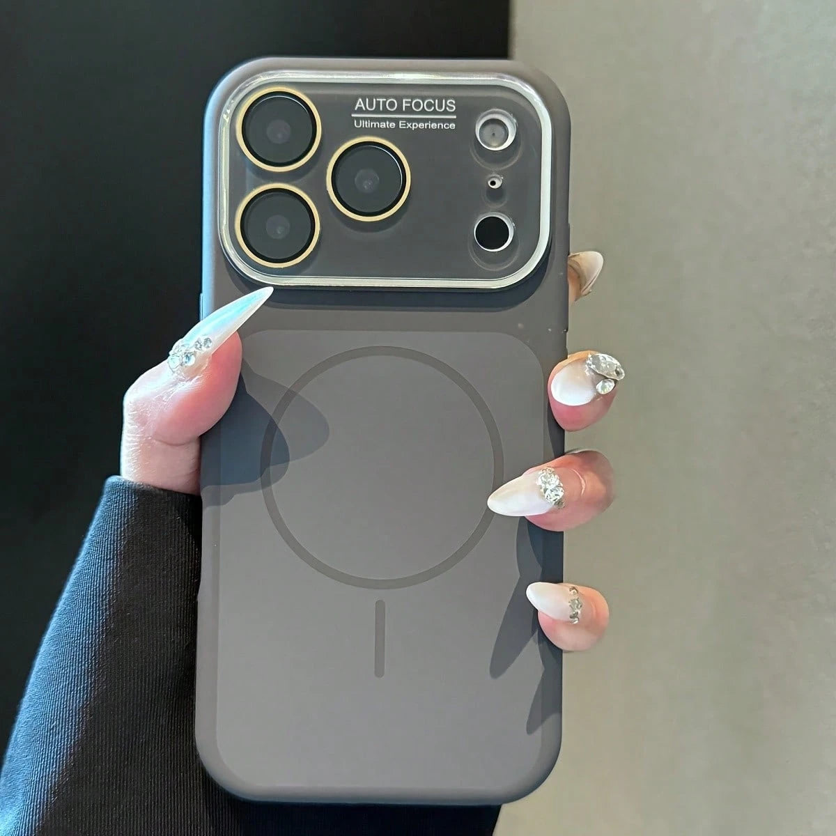 Phone Case- Luxurious Two-Tone Leather-Feel Liquid Silicone Magnetic Wireless Charging Phone Case, Compatible With 17Promax 17Pro 17 16 15 14 Pro Max Solid Color Glass Lens Protective Case Best Gifts