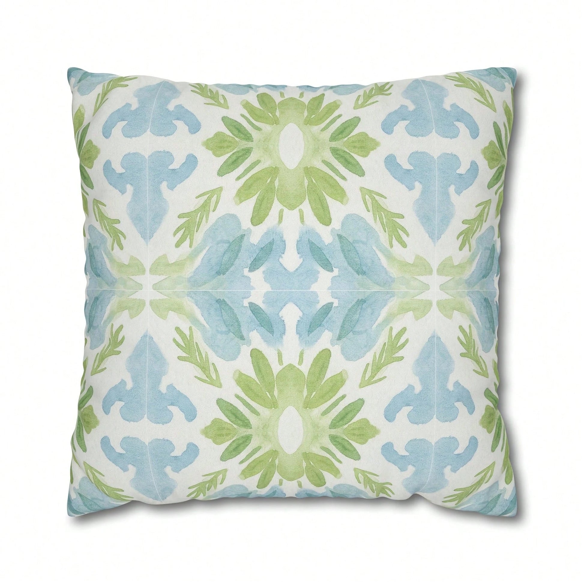 [Pillow Cover]Blue And Green Watercolor Abstract Pillow Cover Dorm Dr For College Girls Home And Apartt Dr Tow Pillows For Couch(Pillow Core Not Included)