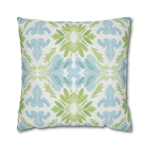 [Pillow Cover]Blue And Green Watercolor Abstract Pillow Cover Dorm Dr For College Girls Home And Apartt Dr Tow Pillows For Couch(Pillow Core Not Included)