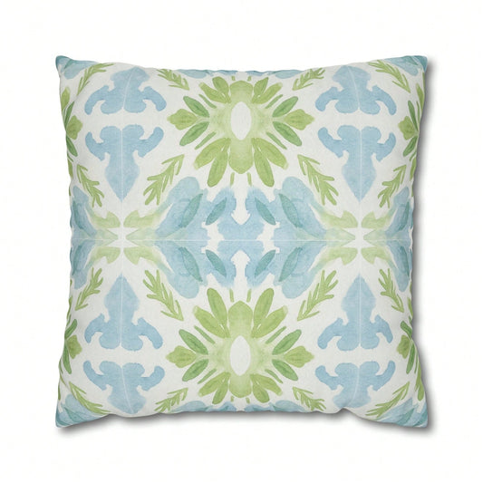 [Pillow Cover]Blue And Green Watercolor Abstract Pillow Cover Dorm Dr For College Girls Home And Apartt Dr Tow Pillows For Couch(Pillow Core Not Included)