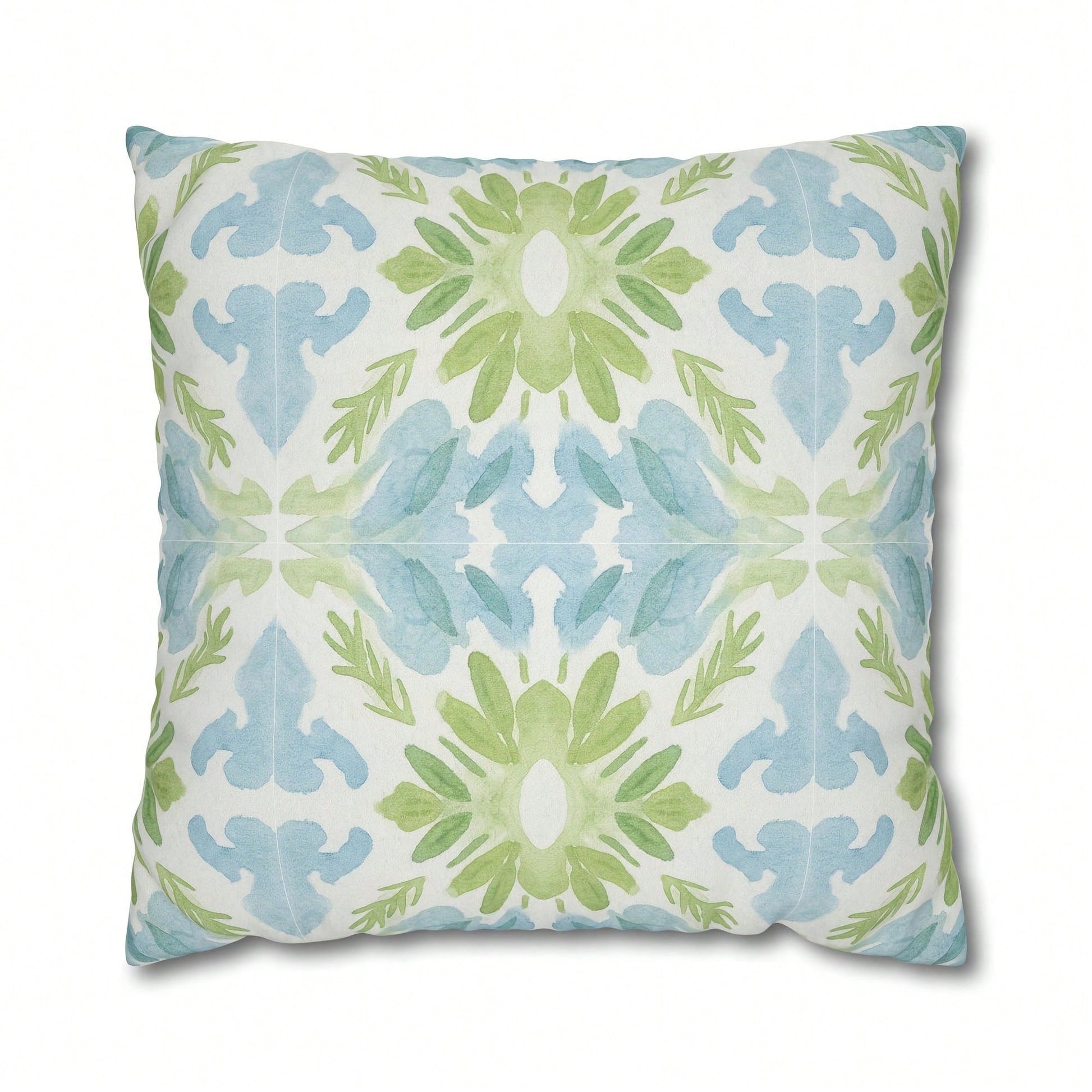 [Pillow Cover]Blue And Green Watercolor Abstract Pillow Cover Dorm Dr For College Girls Home And Apartt Dr Tow Pillows For Couch(Pillow Core Not Included)