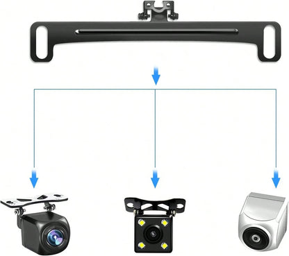 Pixelman Universal Car Rear View Camera License Plate Bracket, Upgraded Full Stainless Steel Backup Camera Mount, Dash Cam Mirror Accessory, Only Installation Holder