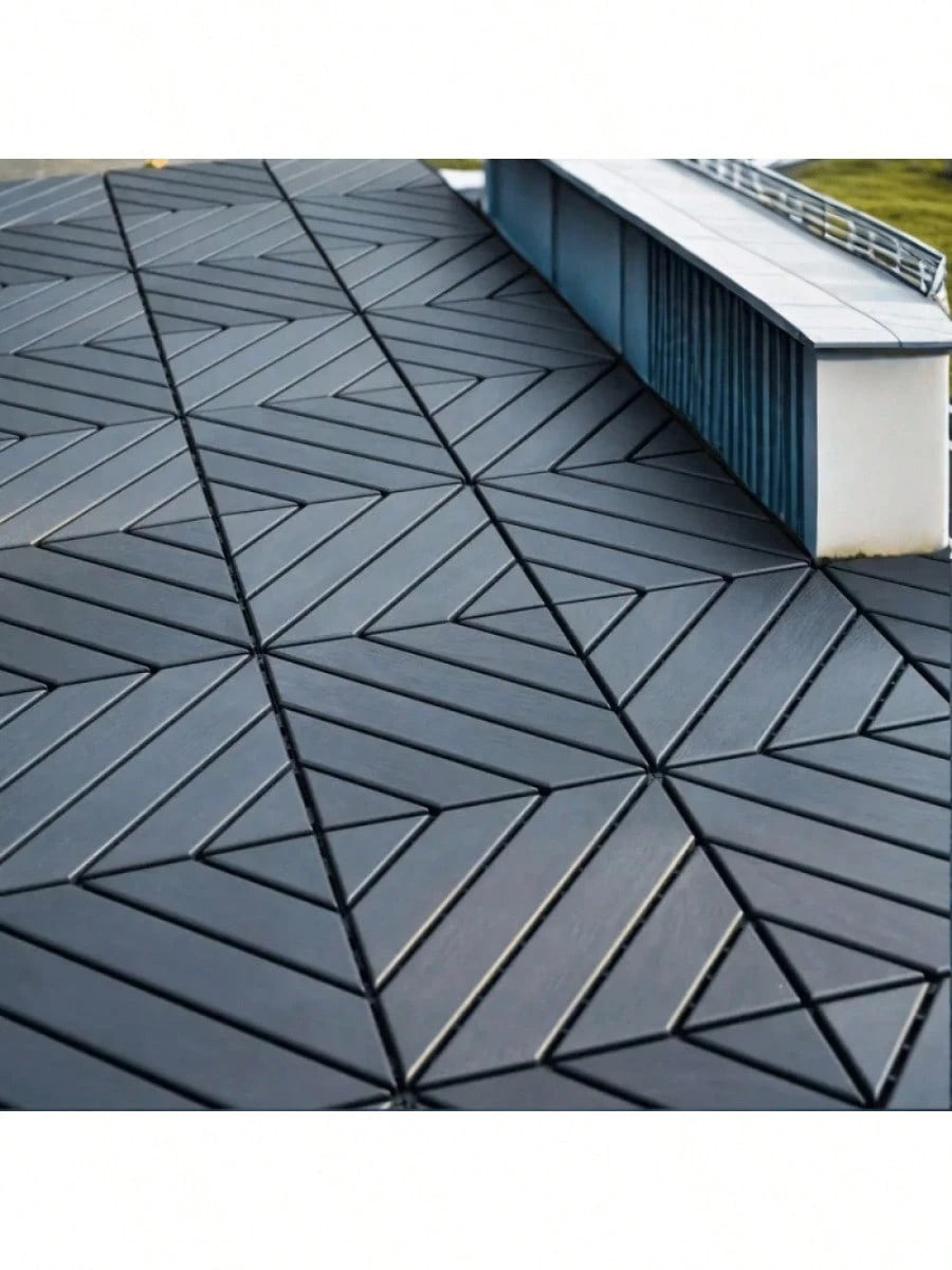 Plastic Interlocking Deck Tiles,44 Pack Patio Deck Tiles,12"X12" Square Waterproof Outdoor All Weather Use, Patio Decking Tiles For Poolside Balcony Backyard, Grey