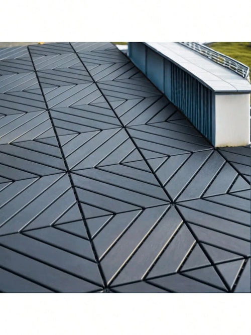 Plastic Interlocking Deck Tiles,44 Pack Patio Deck Tiles,12"X12" Square Waterproof Outdoor All Weather Use, Patio Decking Tiles For Poolside Balcony Backyard, Grey