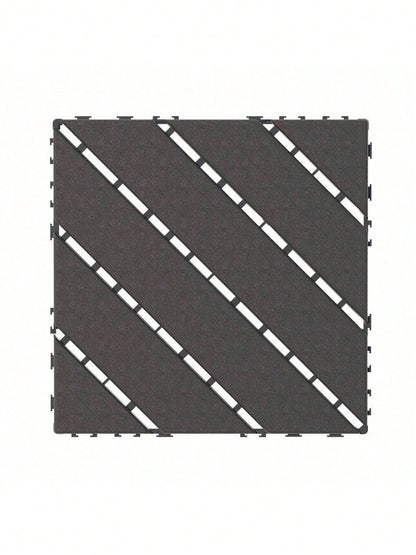 Plastic Interlocking Deck Tiles,44 Pack Patio Deck Tiles,12"X12" Square Waterproof Outdoor All Weather Use, Patio Decking Tiles For Poolside Balcony Backyard, Grey