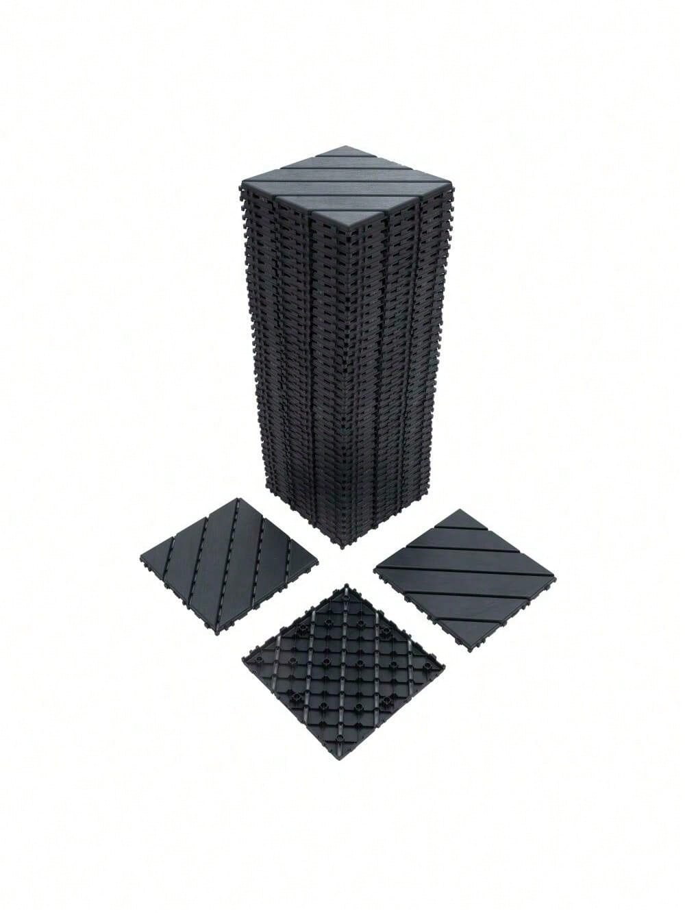 Plastic Interlocking Deck Tiles,44 Pack Patio Deck Tiles,12"X12" Square Waterproof Outdoor All Weather Use, Patio Decking Tiles For Poolside Balcony Backyard, Grey