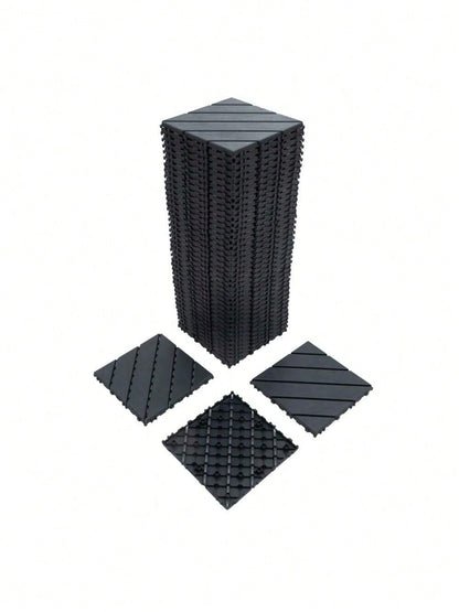 Plastic Interlocking Deck Tiles,44 Pack Patio Deck Tiles,12"X12" Square Waterproof Outdoor All Weather Use, Patio Decking Tiles For Poolside Balcony Backyard, Grey
