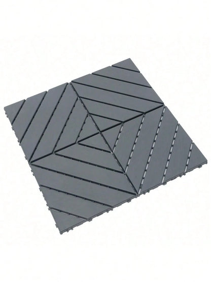 Plastic Interlocking Deck Tiles,44 Pack Patio Deck Tiles,12"X12" Square Waterproof Outdoor All Weather Use, Patio Decking Tiles For Poolside Balcony Backyard, Grey