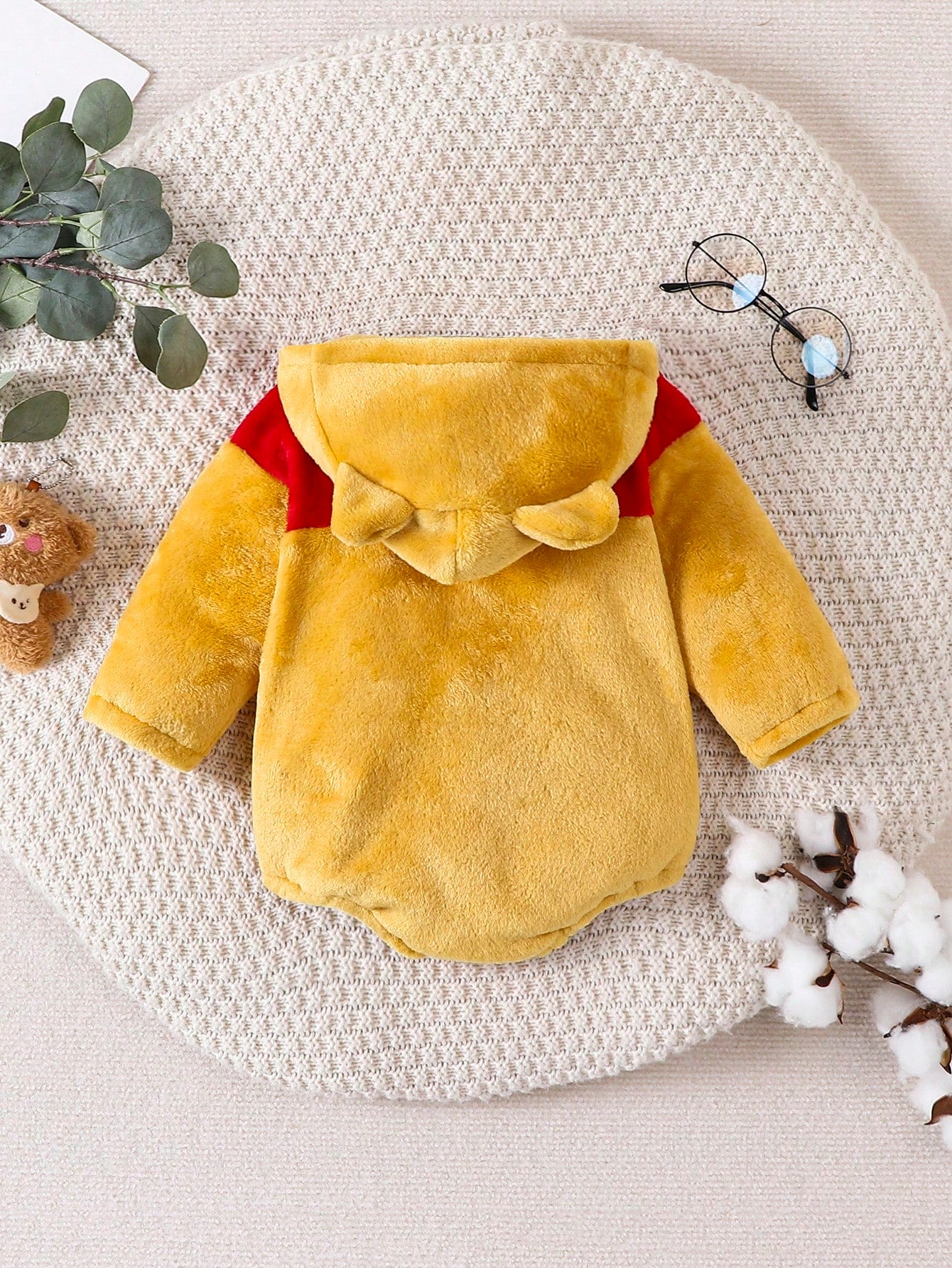 Playful Pals Baby Boys' Cute Hooded Thermal Lined Bodysuit For Winter