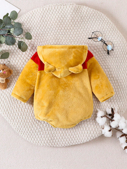 Playful Pals Baby Boys' Cute Hooded Thermal Lined Bodysuit For Winter