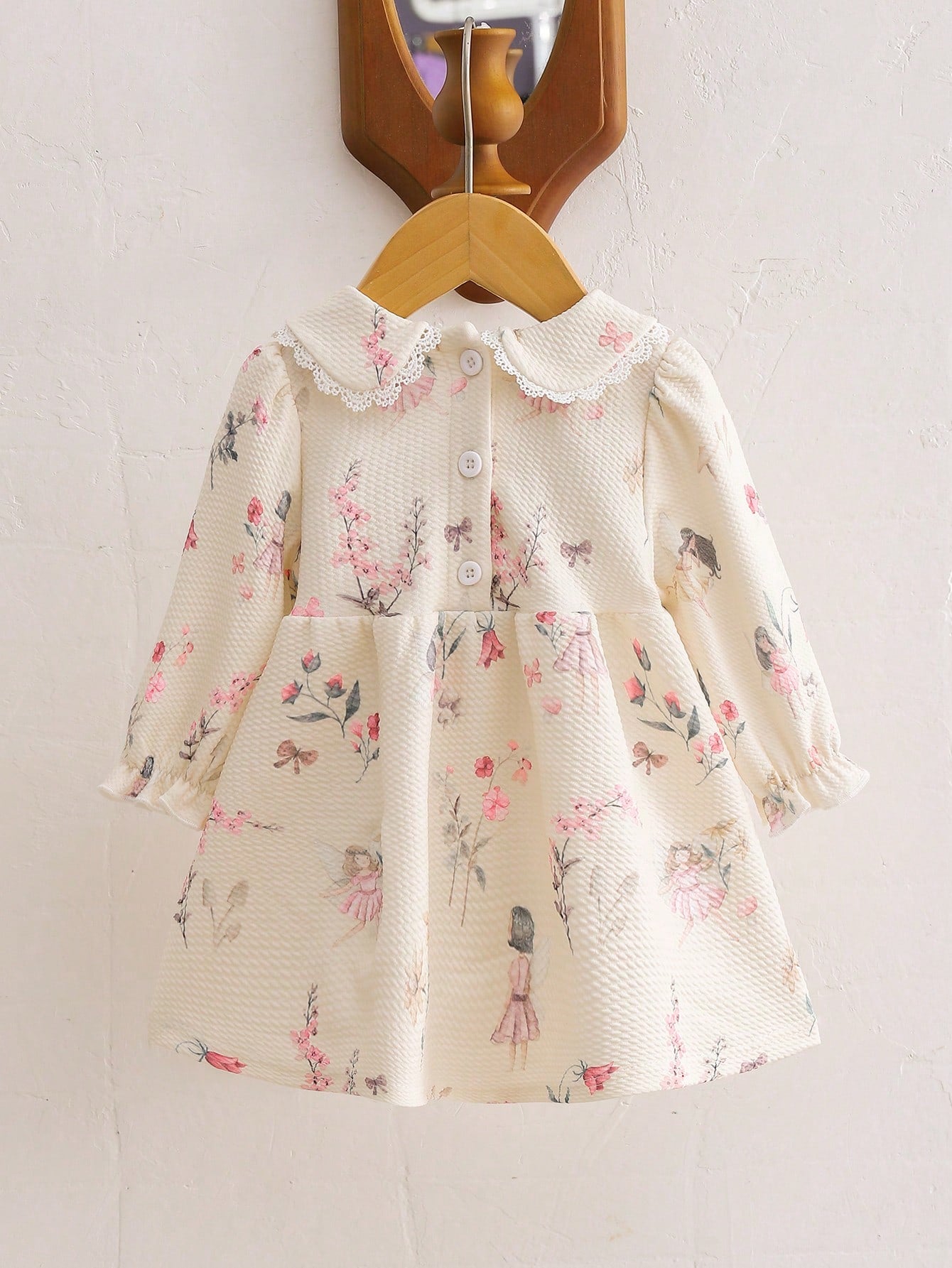Playful Pals Newborn Baby Girls Cute Ballet Girl Print Casual Daily Dress, Autumn/Winter