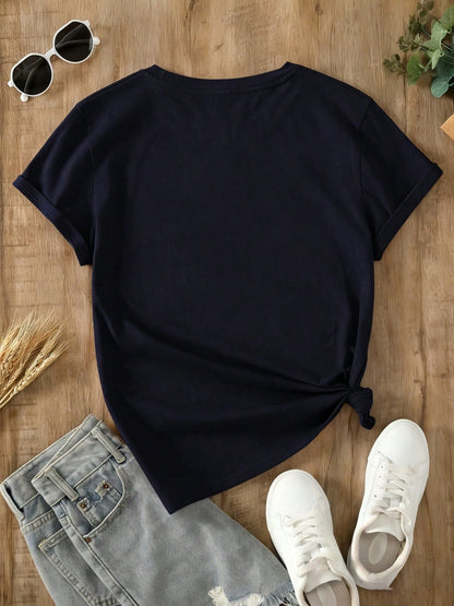 Plus Size Women Clothes,Cherries,Y2K,220g 100% Cotton Short Sleeve Casual Curvy T-Shirt,Graphic Tees Women,Going Out Tops,Summer Outfits For Women