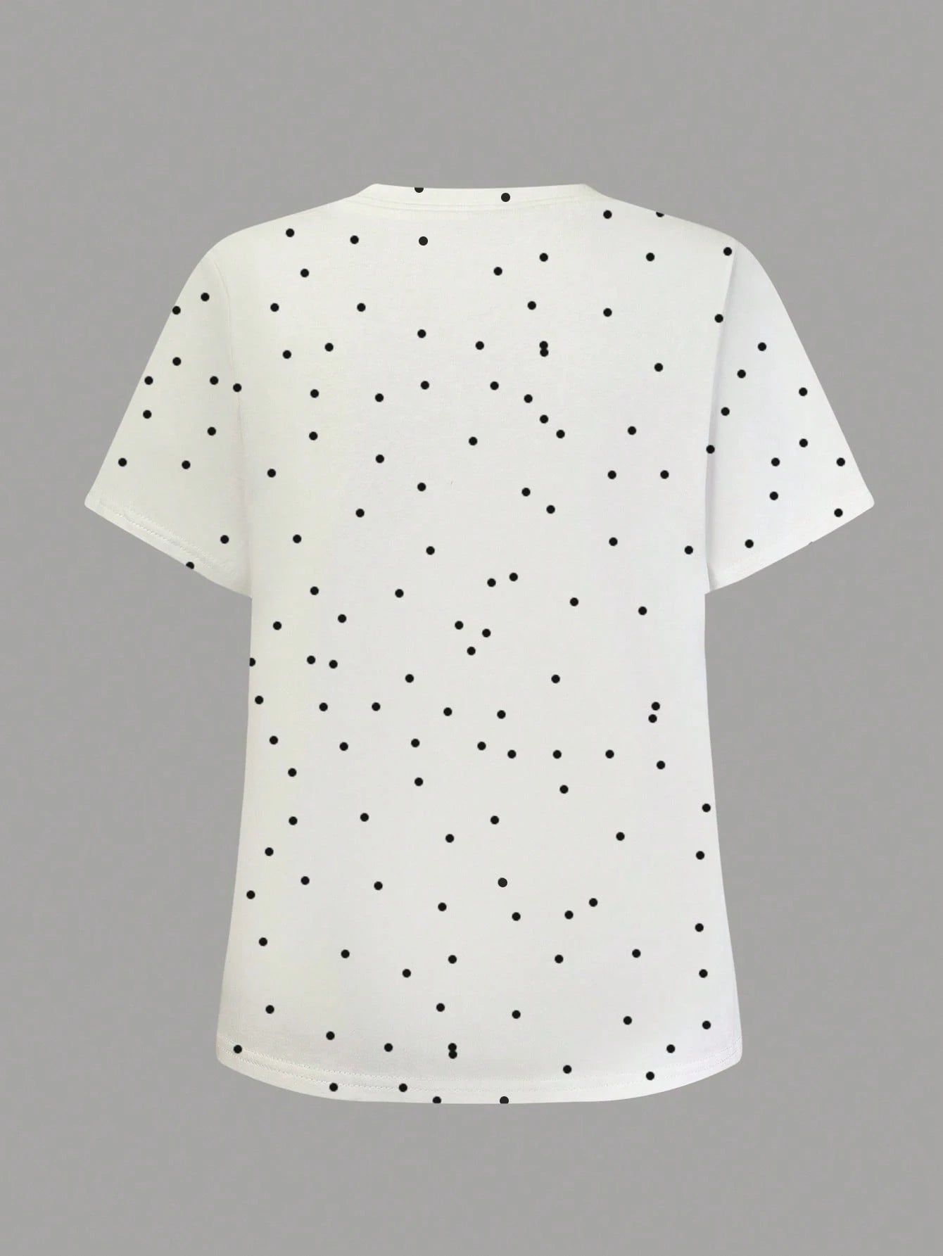 Plus Size Women's Casual Polka Dot Printed Summer T-Shirt