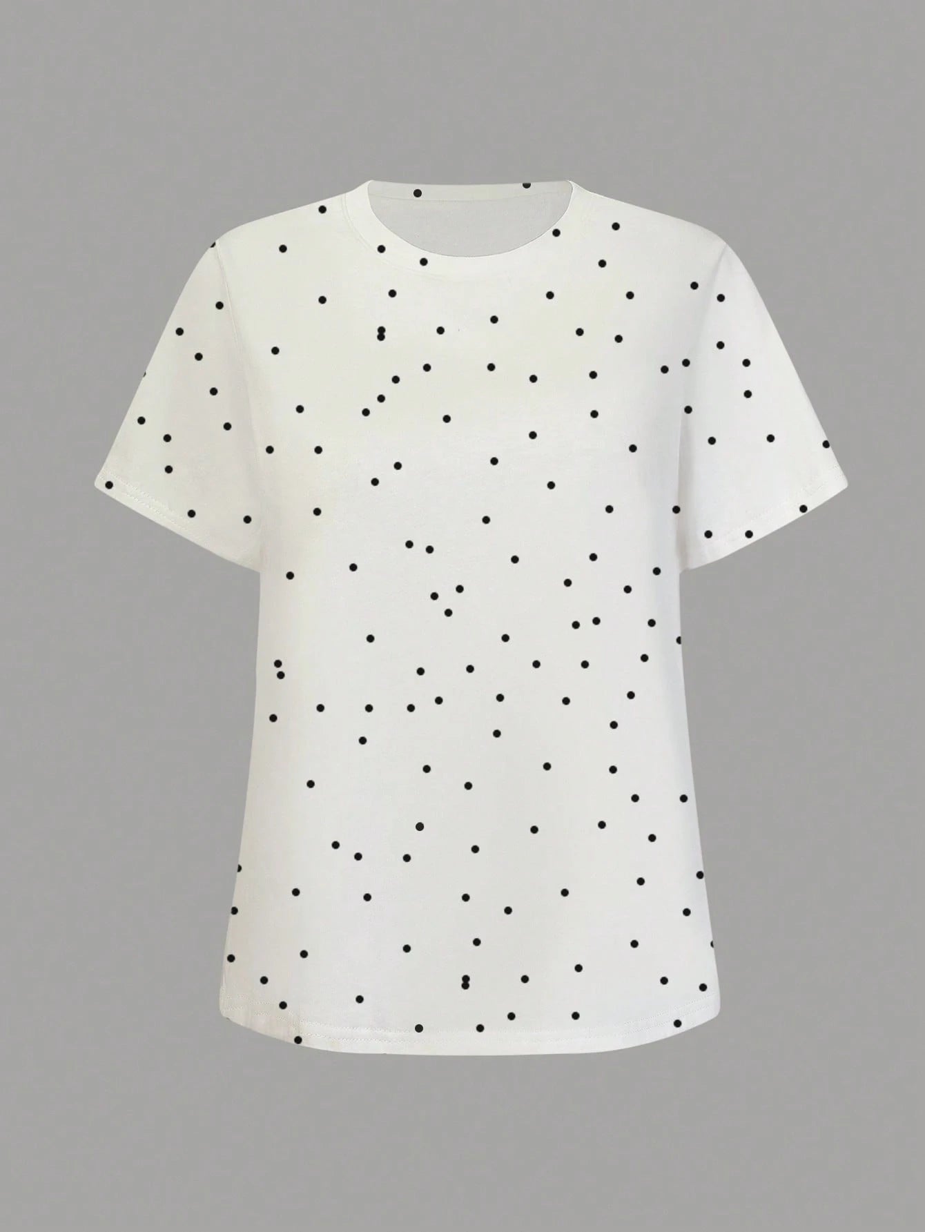 Plus Size Women's Casual Polka Dot Printed Summer T-Shirt