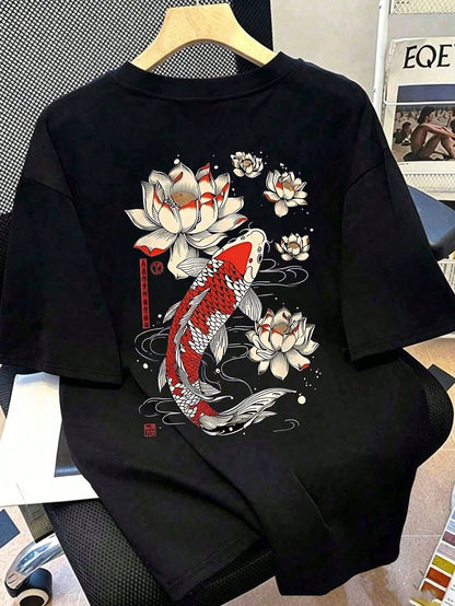 Plus-Size Women's Casual Round Neck Letter Print Short-Sleeved T-Shirt, Summer Student And Youth Style, Simple English Graphic T-Shirt. Black
