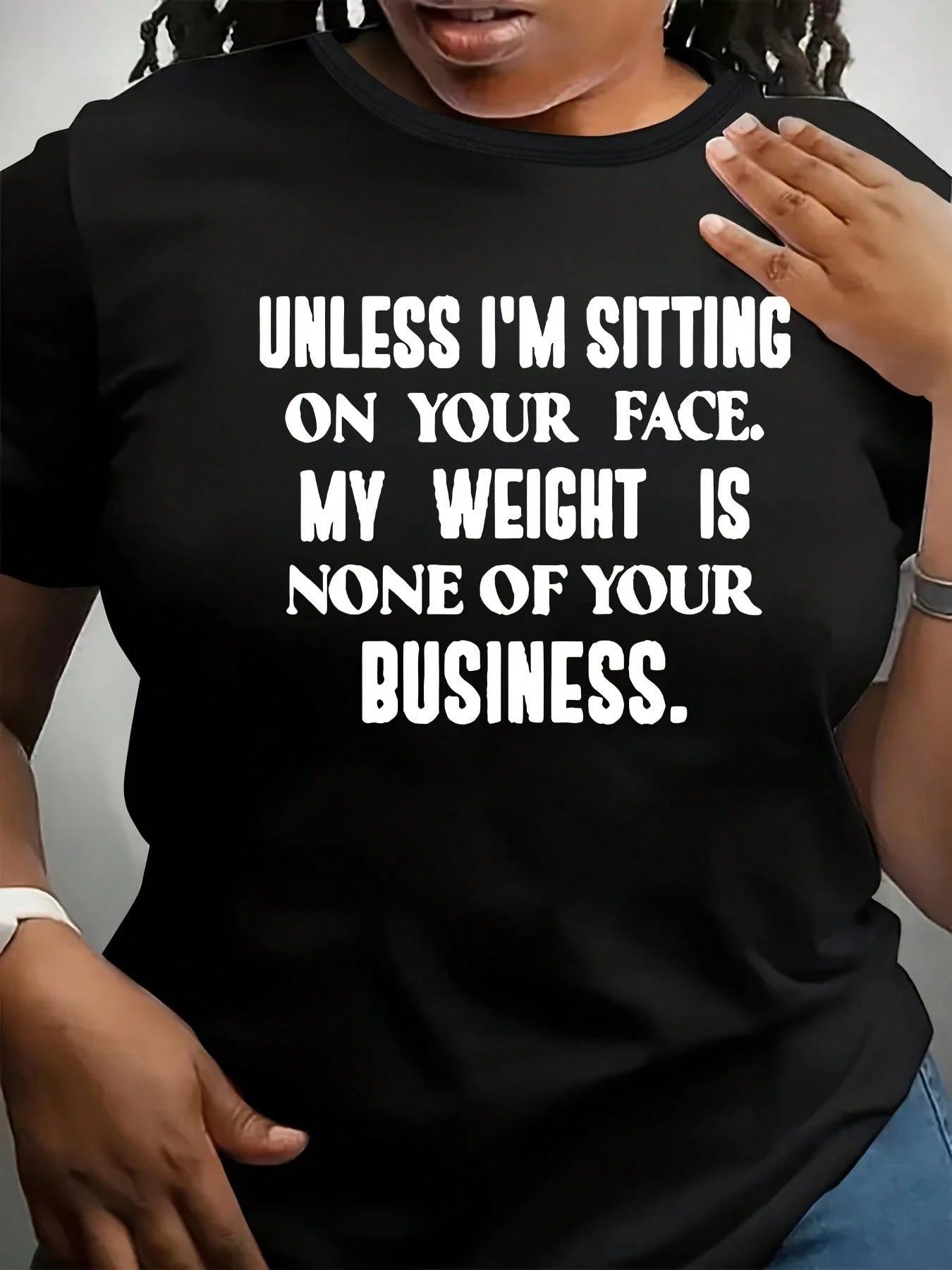 Plus Size Women Unless I'm Sitting On Your Face Casual All-Season Short Sleeve T-Shirt Big Women Size L-3XL 4XL 5XL