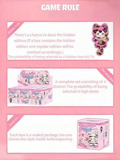 POKOJA LAND Blind Box (Non-Plush Filling), 1pc "Cozy Cabin Cubs" Series Blind Box Figure, Furry-Hooded Character Figurine With 6 Regular Styles & 1 Hidden Surprise, Collectible Art Toy Featuring Textu