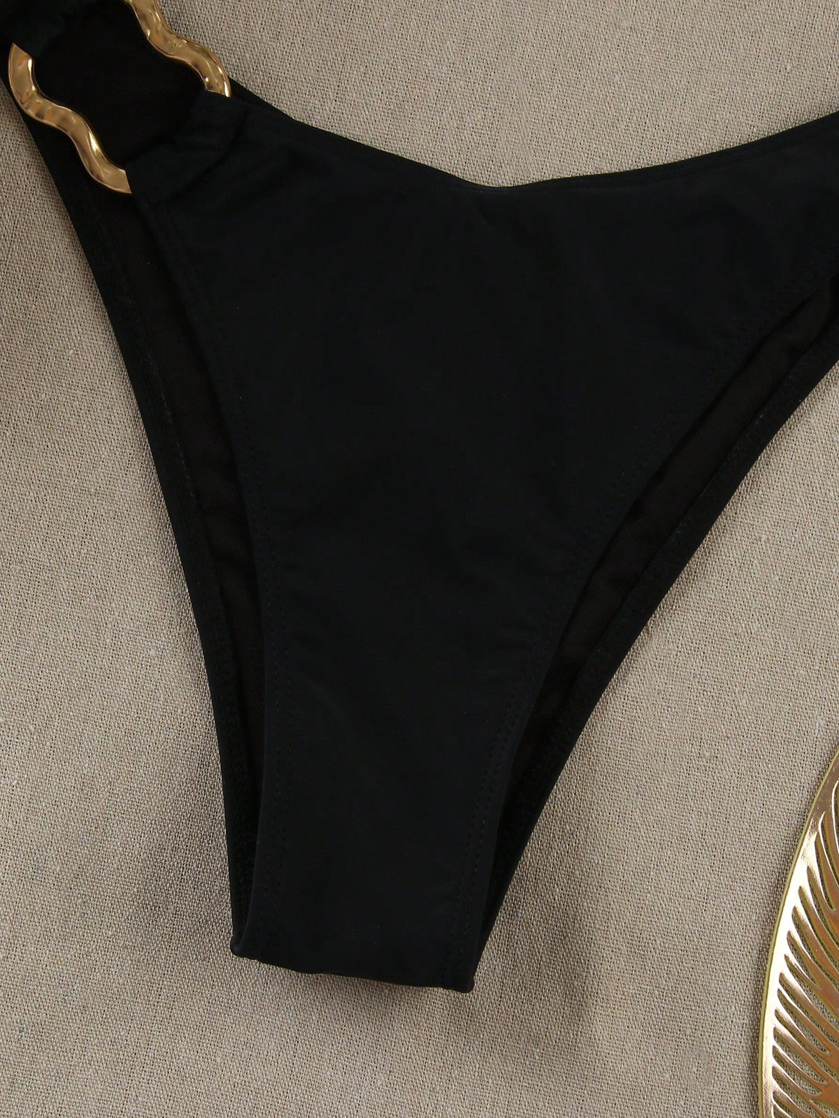 Polovedo Official Elegant Sexy Solid Casual Bikini Swimsuit, Suitable For Beach, Vacation, Party, And Dates Black Summer