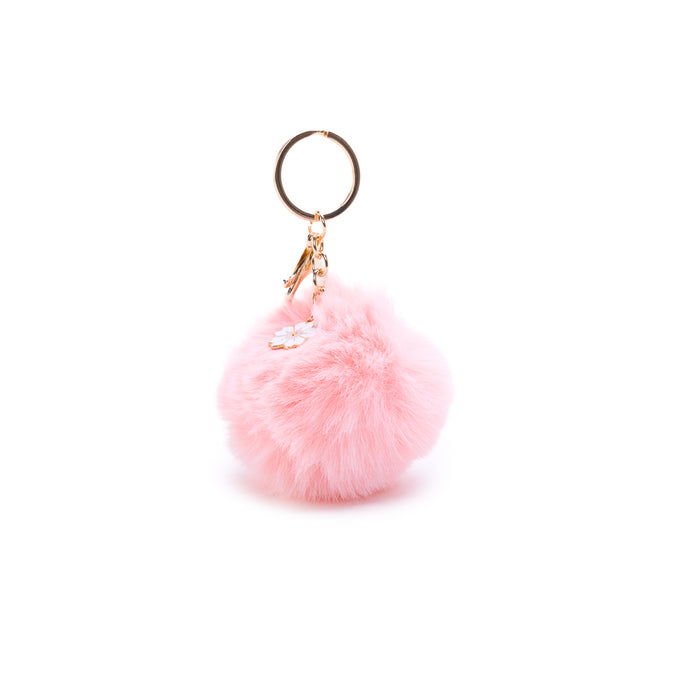 122340-68-FAUX_FUR_FLOWER_POMPOM-01-POMPOM FAUSSE FOURRURE AVEC FLEUR-Bag Charms | Accessories-Yellow-Yellow Shoes