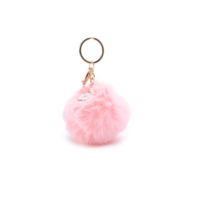122340-68-FAUX_FUR_FLOWER_POMPOM-01-POMPOM FAUSSE FOURRURE AVEC FLEUR-Bag Charms | Accessories-Yellow-Yellow Shoes